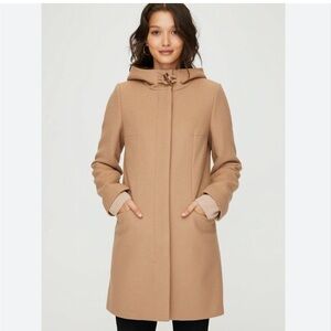 Aritzia Babaton Pearce Wool Cashmere Hooded Coat Size Small  Camel